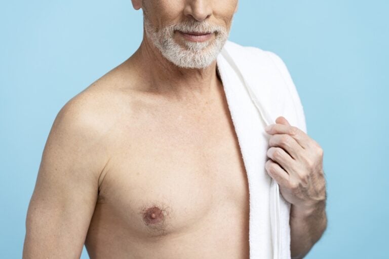 old man white beard chest growth