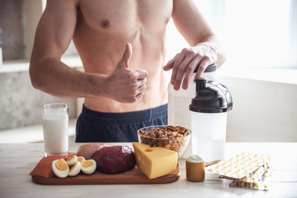 man cooking healthy food