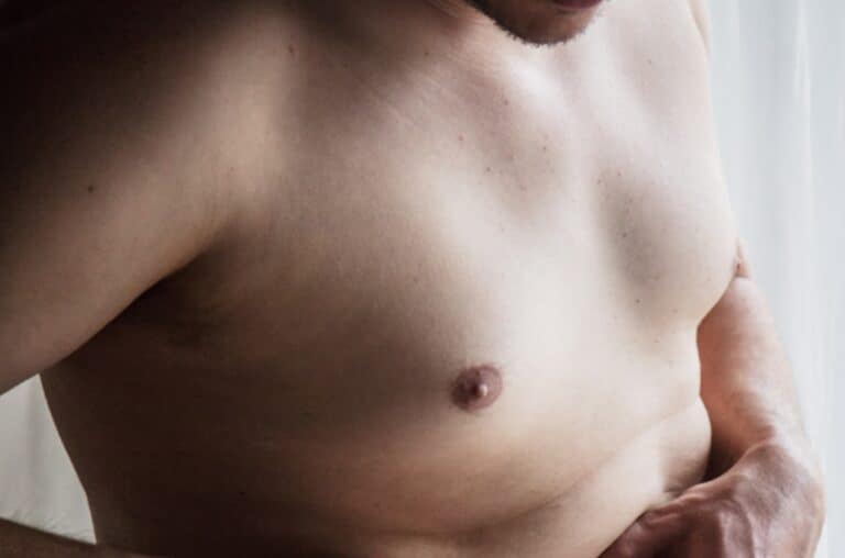 close up of man's chest growth